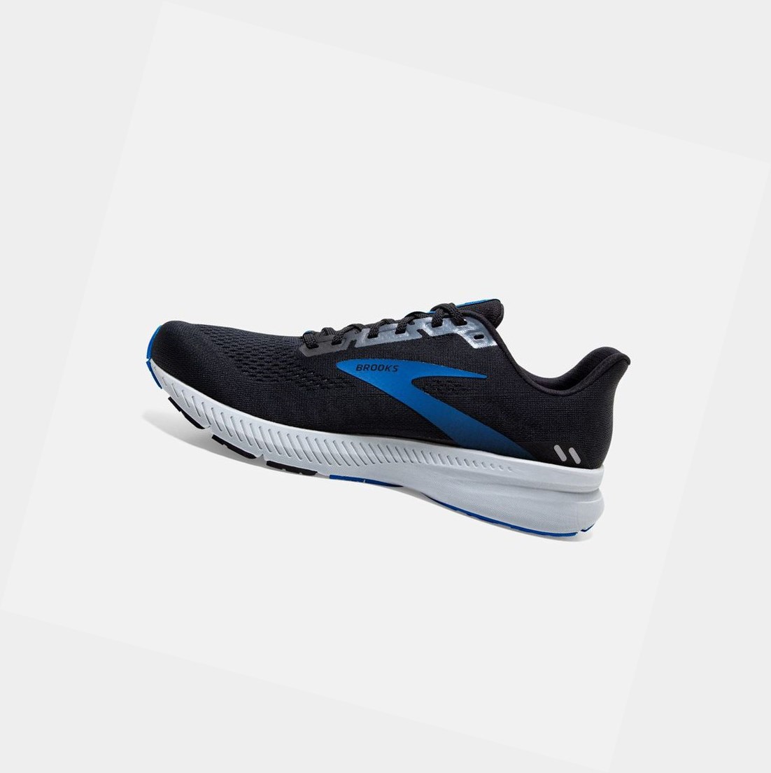 Chaussures Running Route Brooks Launch 8 Noir Grise Bleu Homme | ZMV-88107863