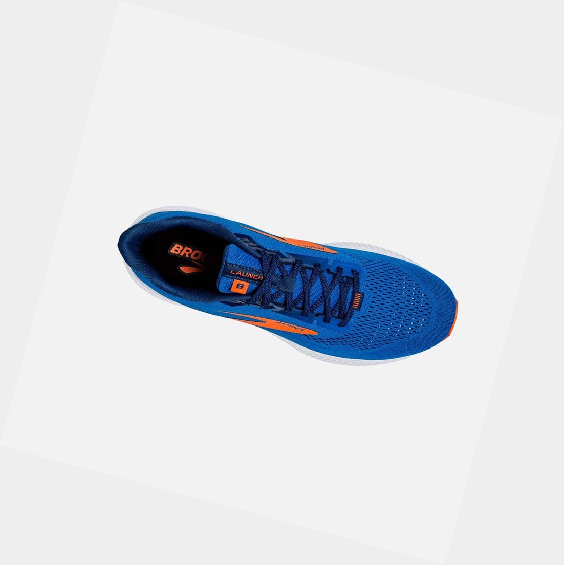 Chaussures Running Route Brooks Launch 8 Bleu Orange Blanche Homme | RKO-95055136