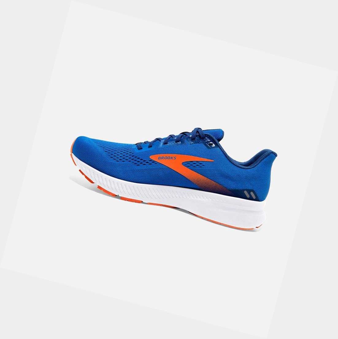 Chaussures Running Route Brooks Launch 8 Bleu Orange Blanche Homme | RKO-95055136