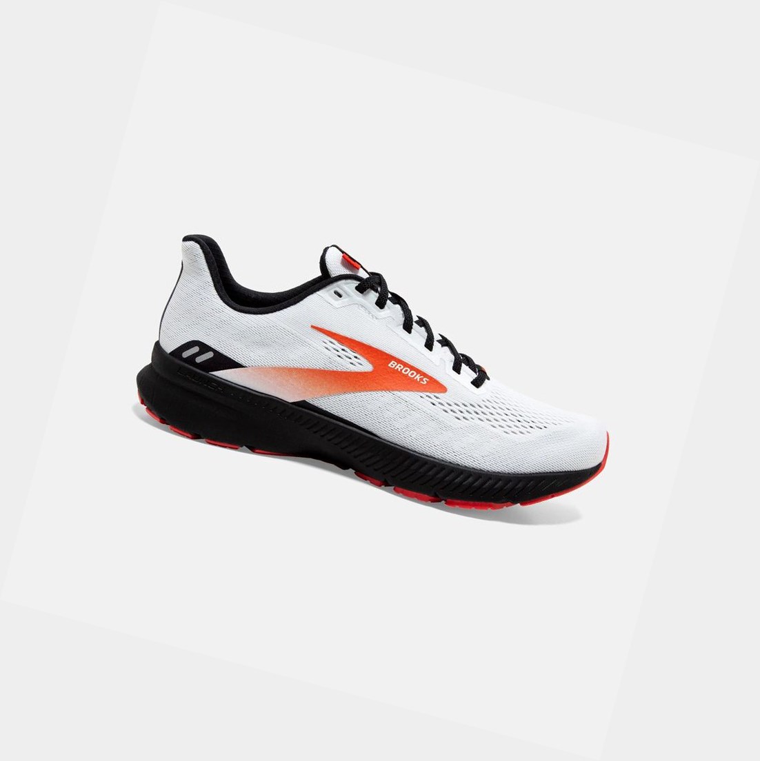 Chaussures Running Route Brooks Launch 8 Blanche Noir Rouge Homme | FLM-52334908