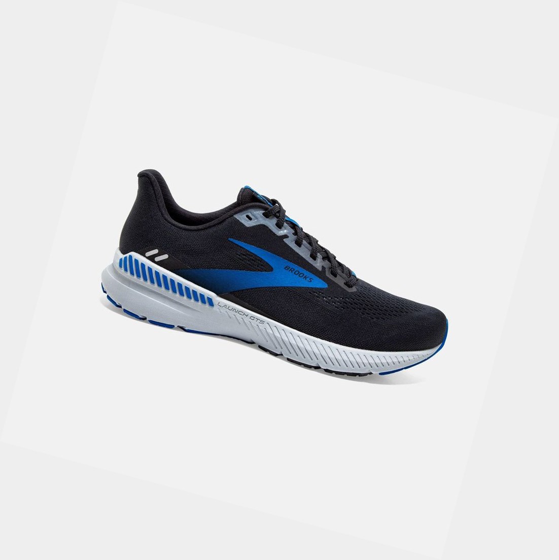 Chaussures Running Route Brooks Launch GTS 8 Noir Grise Bleu Homme | TAE-87010168