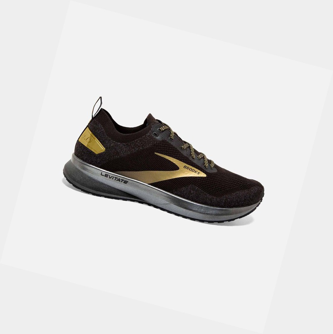 Chaussures Running Route Brooks Levitate 4 Noir Doré Homme | BRE-16800556