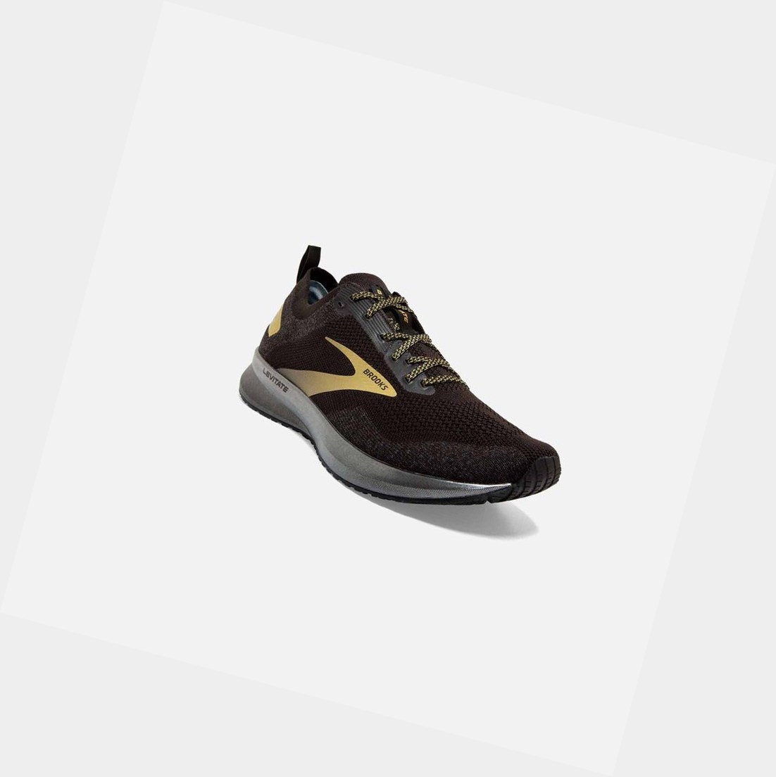 Chaussures Running Route Brooks Levitate 4 Noir Doré Homme | BRE-16800556