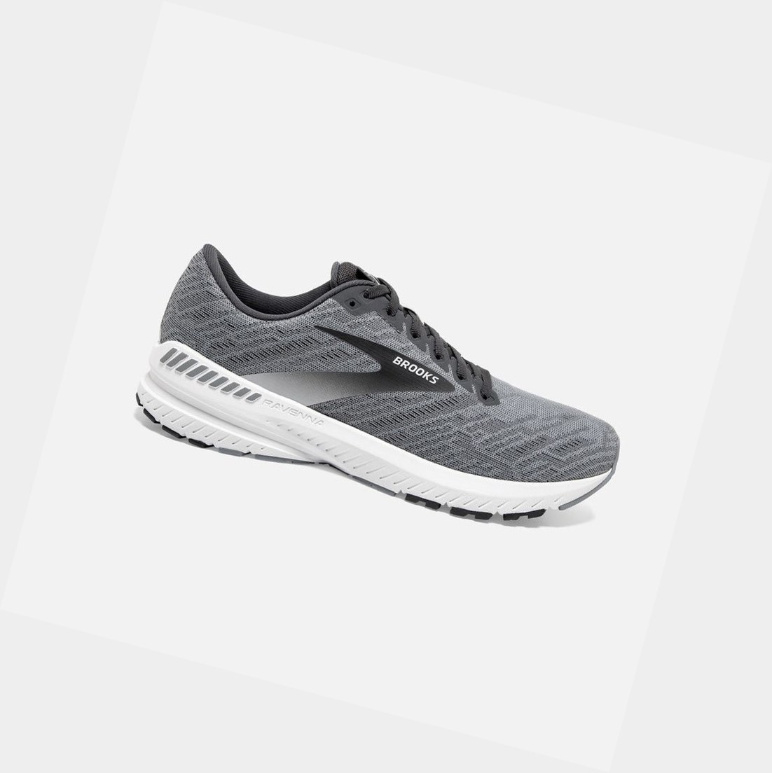 Chaussures Running Route Brooks Ravenna 11 Grise Blanche Homme | SNT-91218014