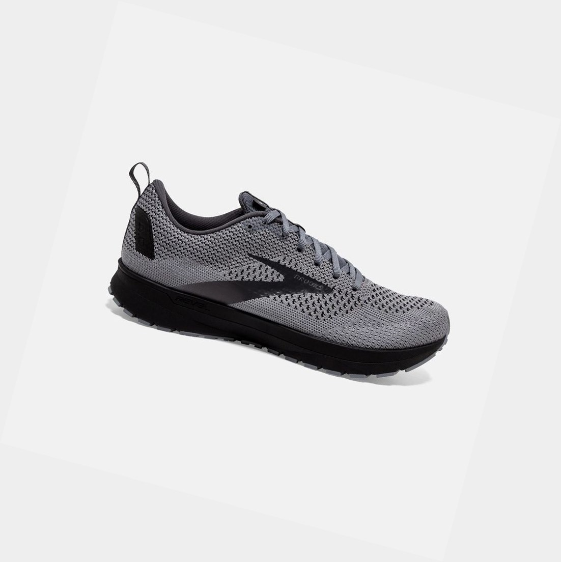 Chaussures Running Route Brooks Revel 4 Grise Noir Homme | EOJ-92216516