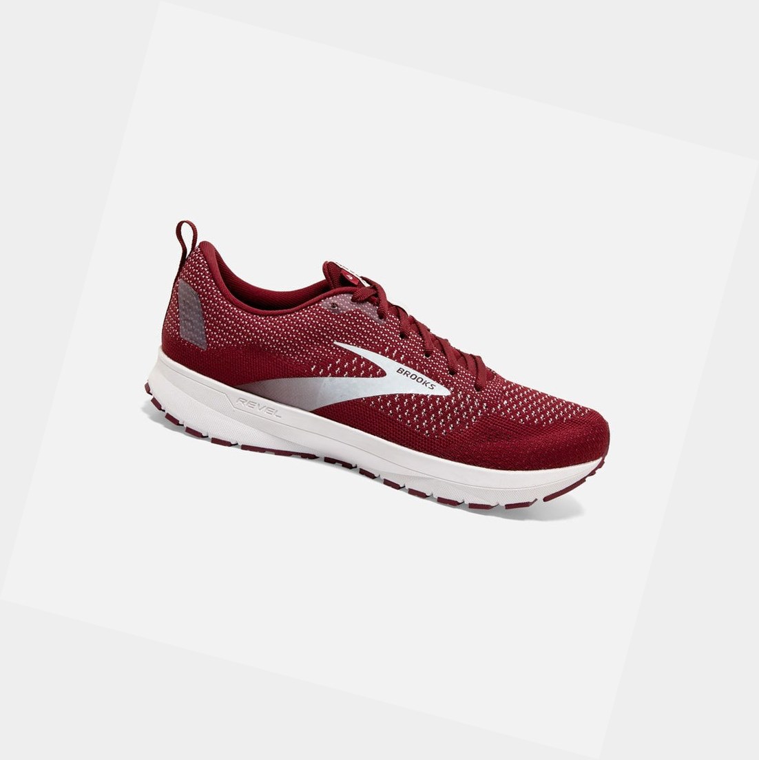 Chaussures Running Route Brooks Revel 4 Bordeaux Blanche Homme | JSB-67807330