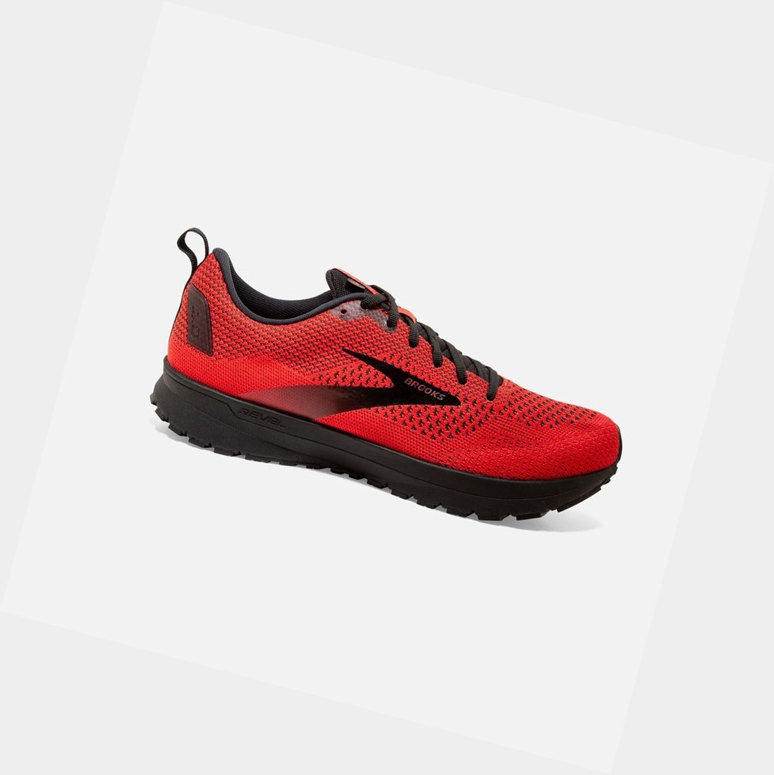 Chaussures Running Route Brooks Revel 4 Rouge Noir Homme | WLA-40924609