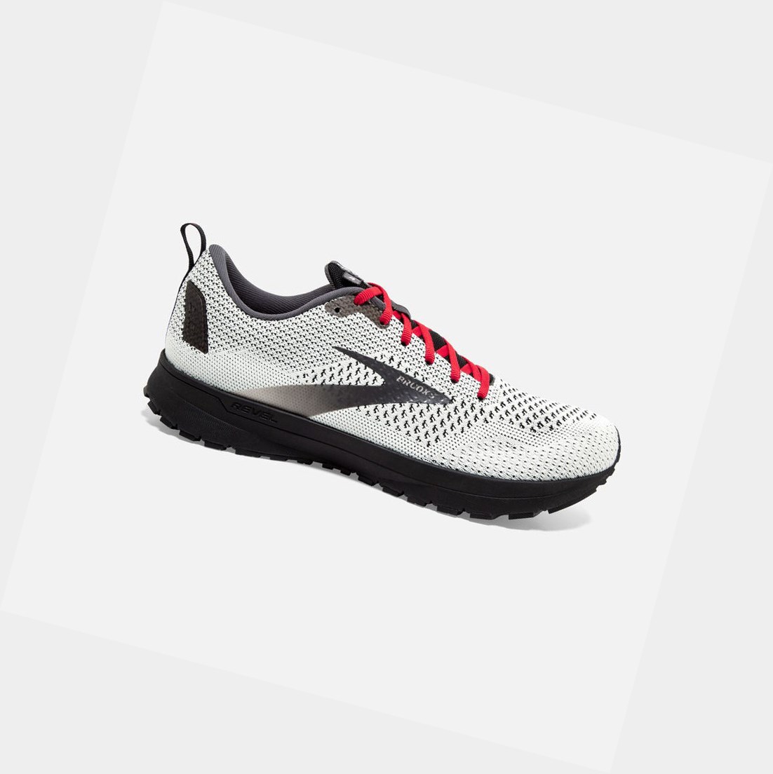 Chaussures Running Route Brooks Revel 4 Blanche Noir Rouge Homme | JJY-43771847