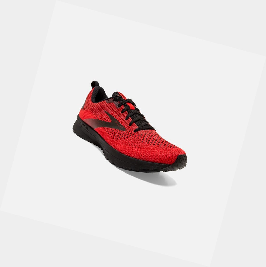 Chaussures Running Route Brooks Revel 4 Rouge Noir Homme | WLA-40924609