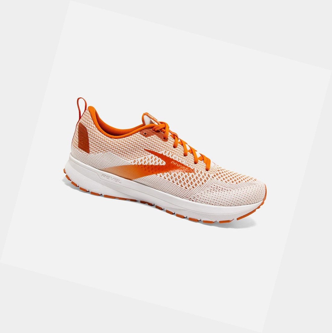 Chaussures Running Route Brooks Revel 4 Blanche Orange Homme | YFD-62963290