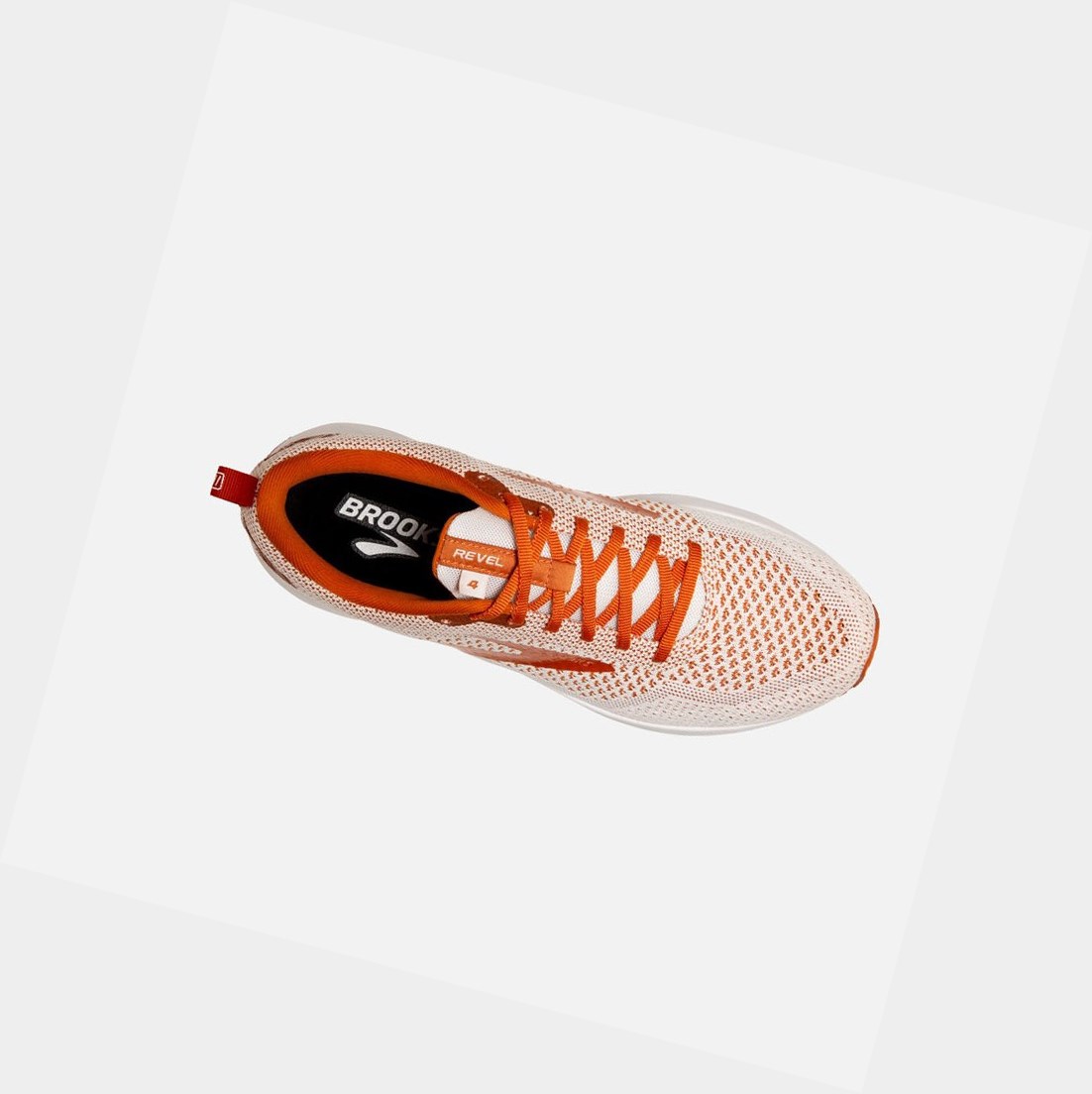 Chaussures Running Route Brooks Revel 4 Blanche Orange Homme | YFD-62963290