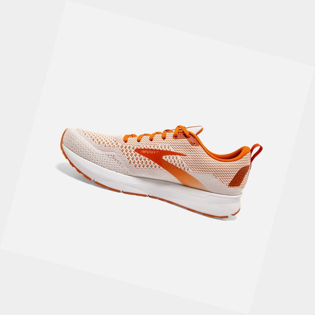 Chaussures Running Route Brooks Revel 4 Blanche Orange Homme | YFD-62963290