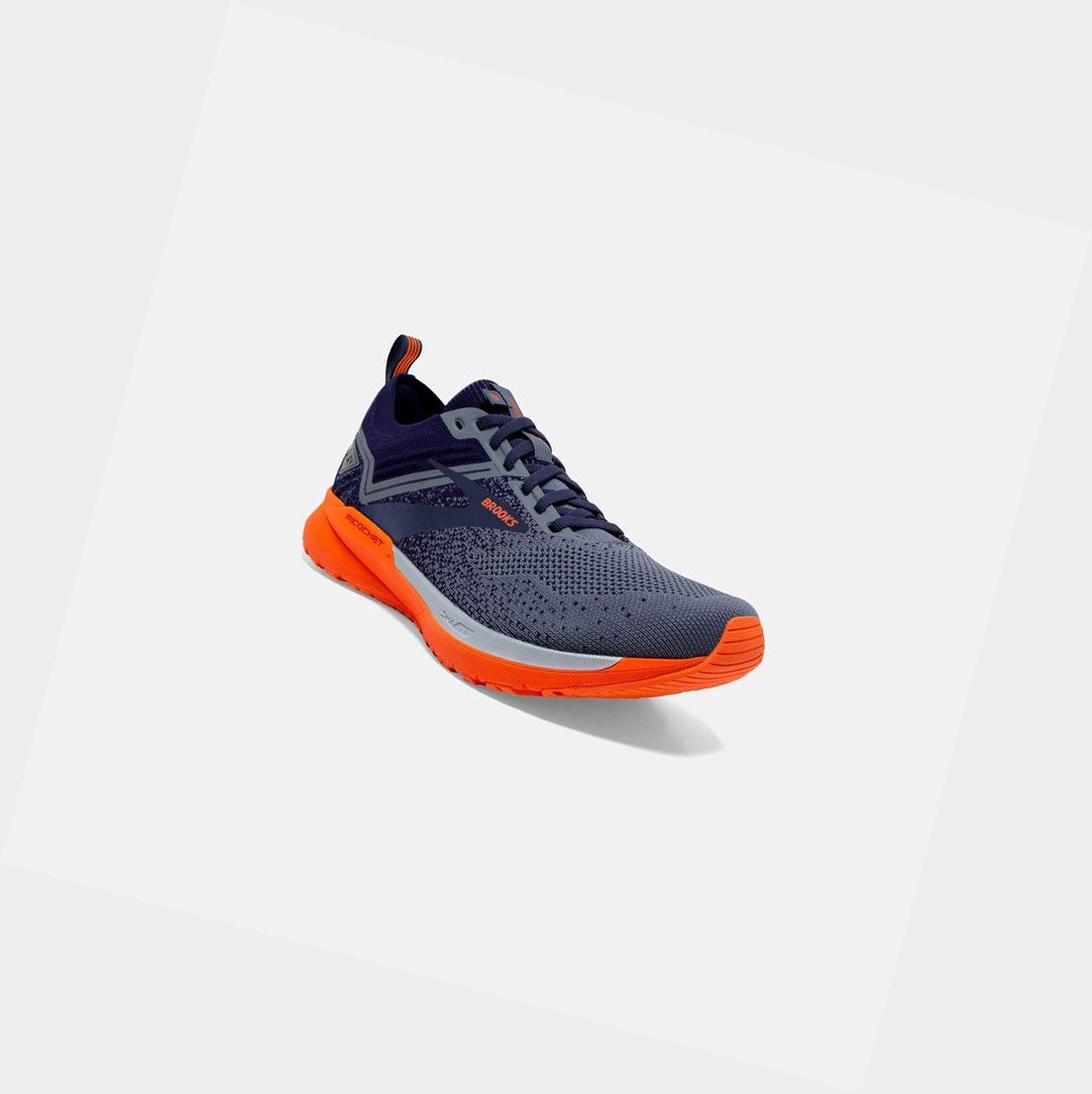 Chaussures Running Route Brooks Ricochet 3 Bleu Marine Grise Homme | UQU-71345155